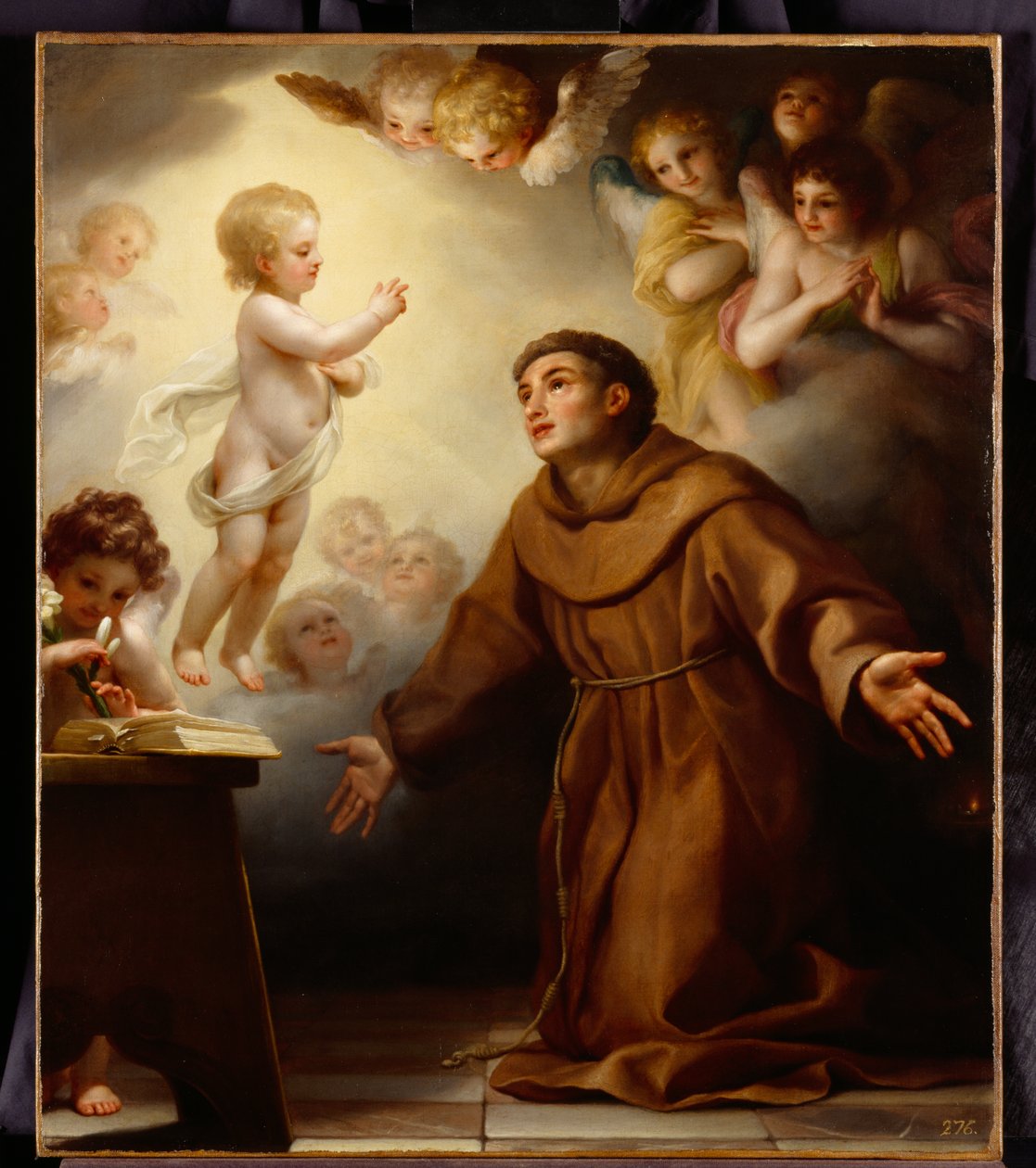 The Infant Christ Viser seg for St. Antonius av Padua, ca. 1765 (olje på lerret) av Anton Raphael Mengs