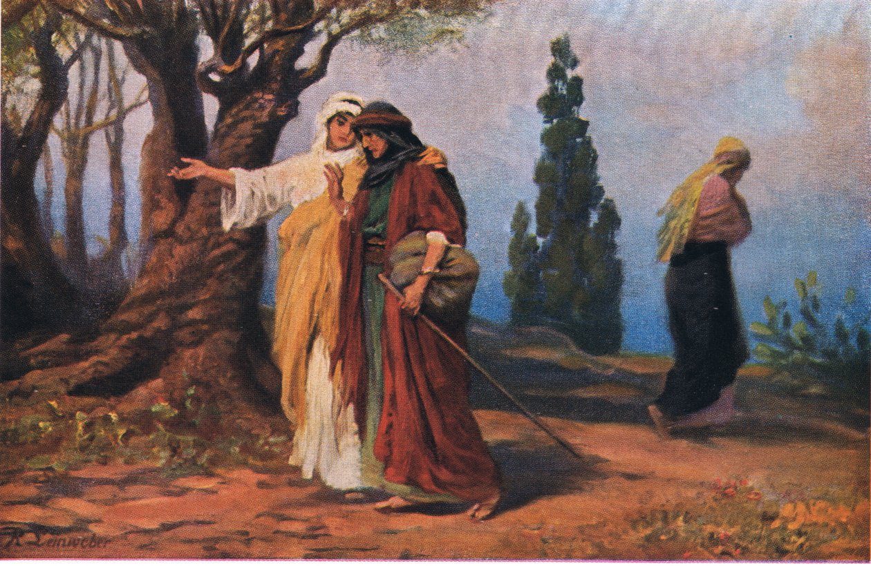 Naomi og Ruth, fra Hulberts Story of the Bible utgitt av The John Winston Company, 1932 av Anton Robert Leinweber