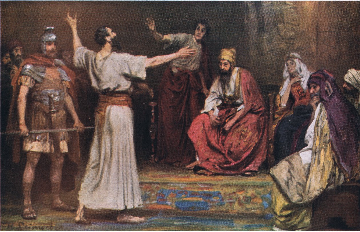 Paul før Festus og Agrippa, fra Hulberts Story of the Bible utgitt av The John Winston Company, 1932 av Anton Robert Leinweber