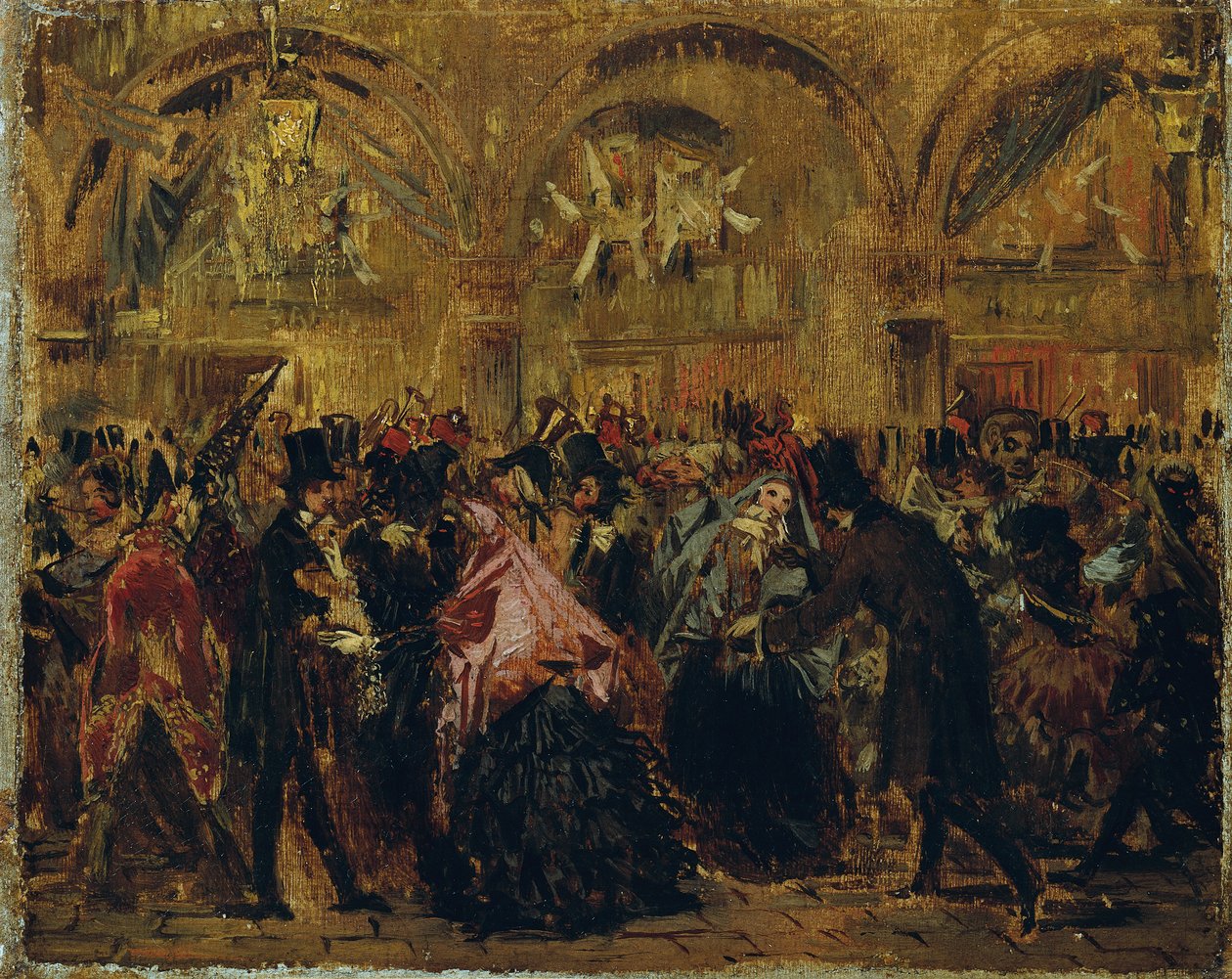Karneval på Markusplassen i Venezia av Anton Romako