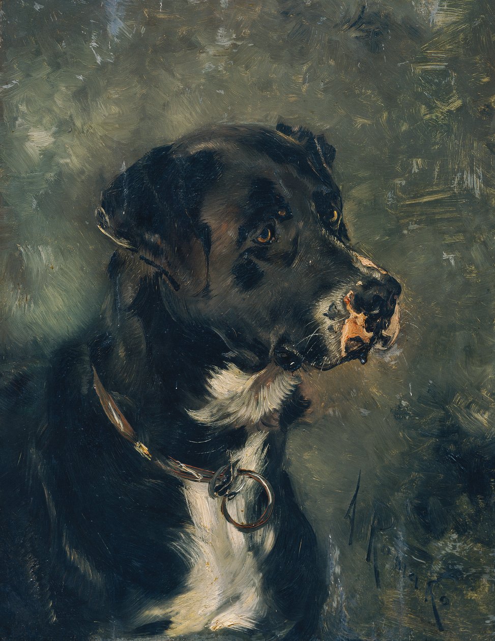 Hodet til en slakterhund av Anton Romako