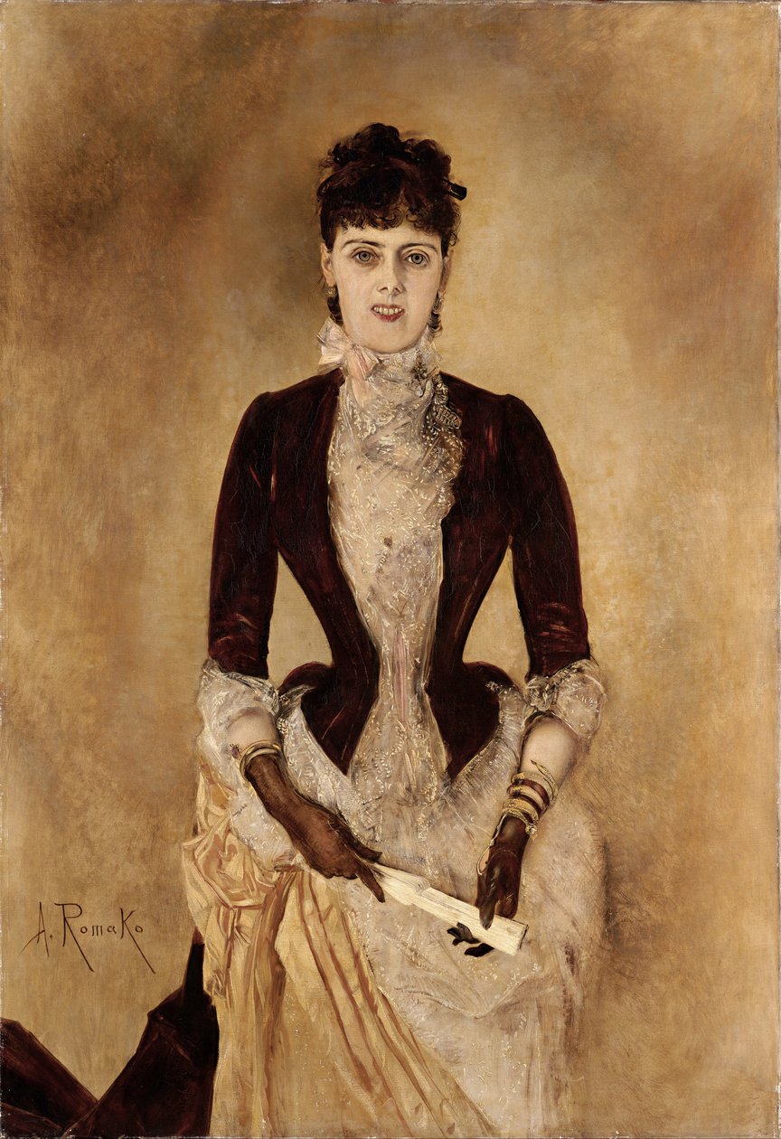 Portrett av Isabella Reisser - Romako, Anton (1832-1889) - 1885 - Olje på lerret - 130,5x90 - Leopold Museum, Wien av Anton Romako