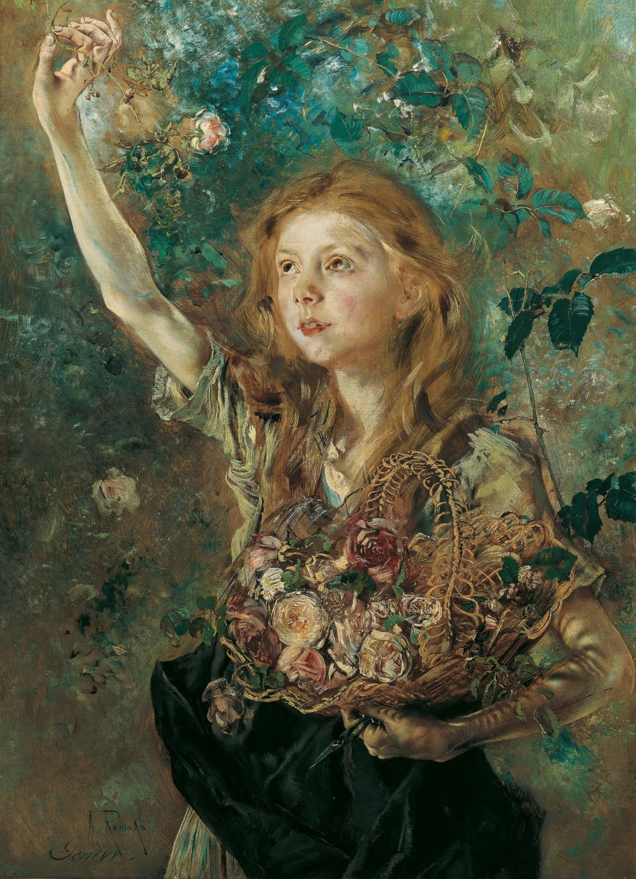 Roseplukkeren, ca. 1883-1884. av Anton Romako