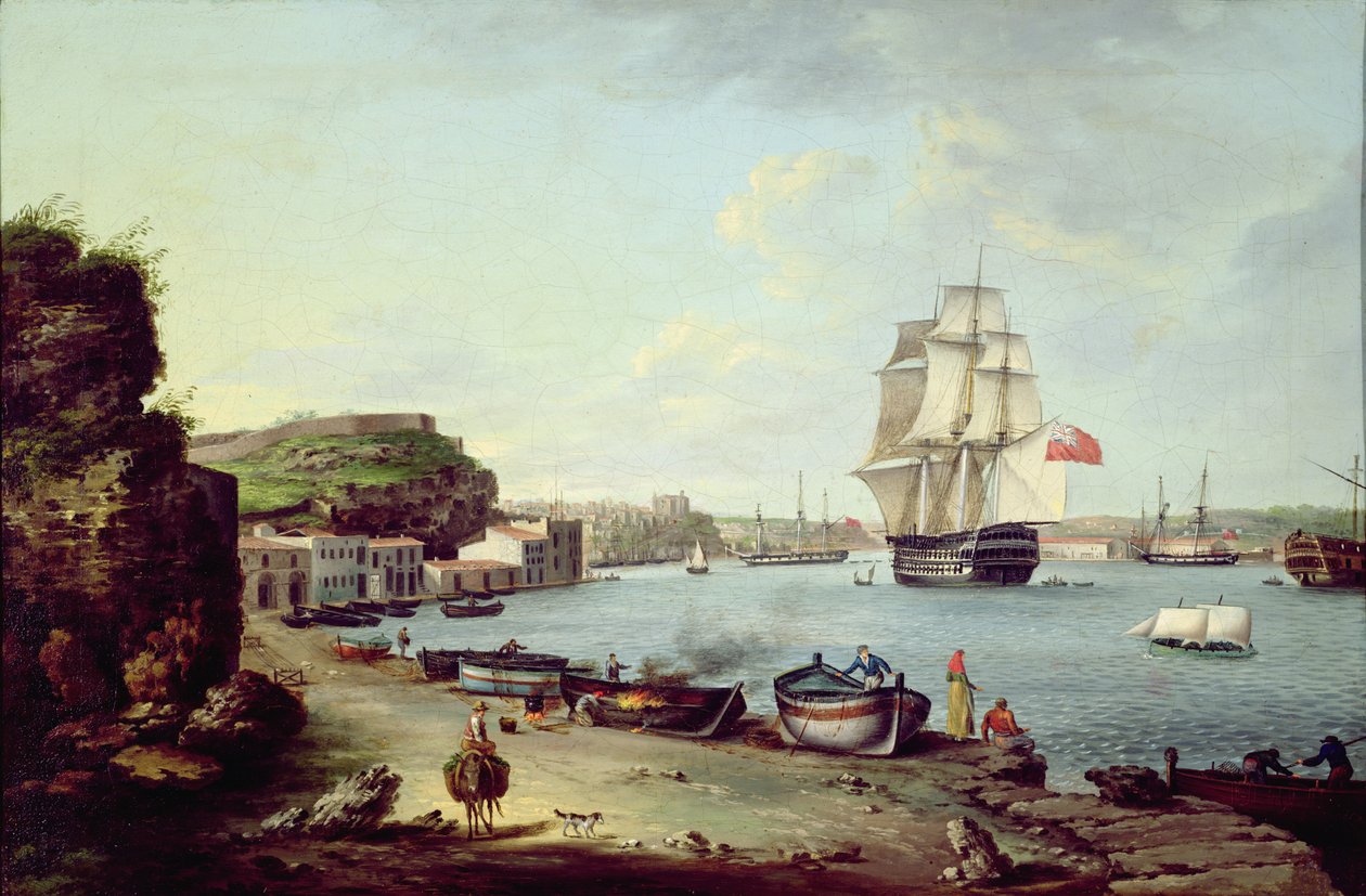 Havnehavnen i Mahon, Minorca av Anton Schantz
