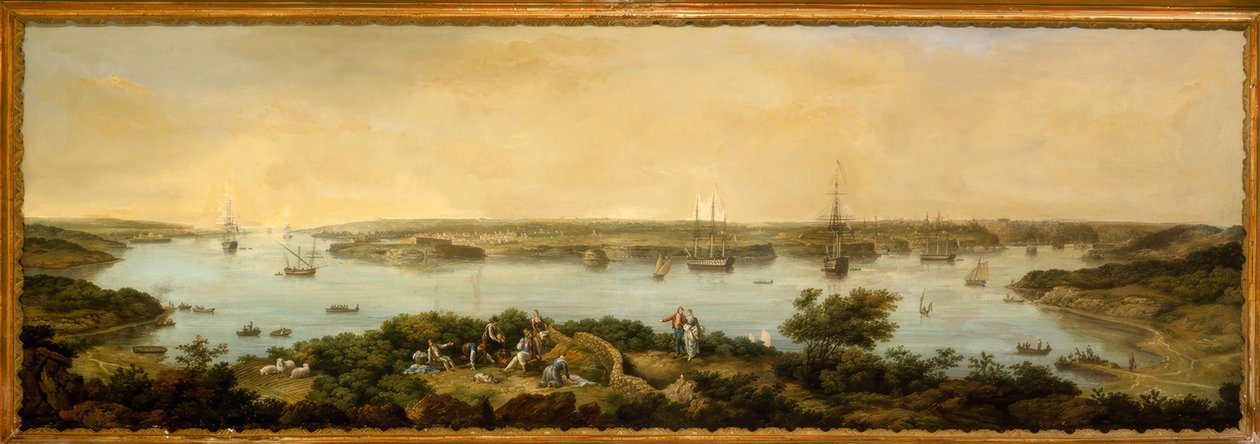 Utsikt over havnen i Mahon, Menorca av Anton Schranz