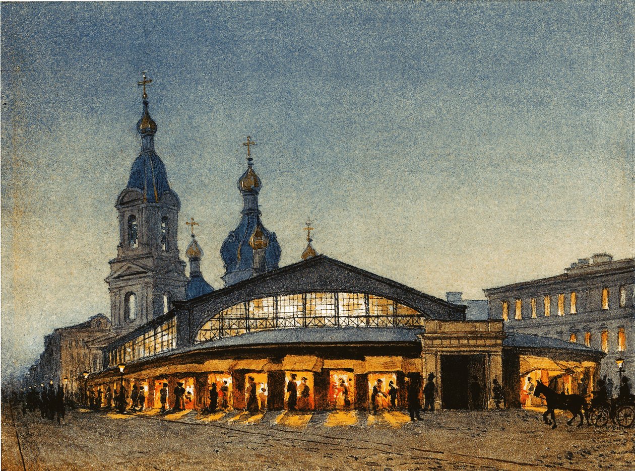 The Hay Sennaya-plassen og Frelserkirken i St. Petersburg av Anton Sergeevich Lytkin