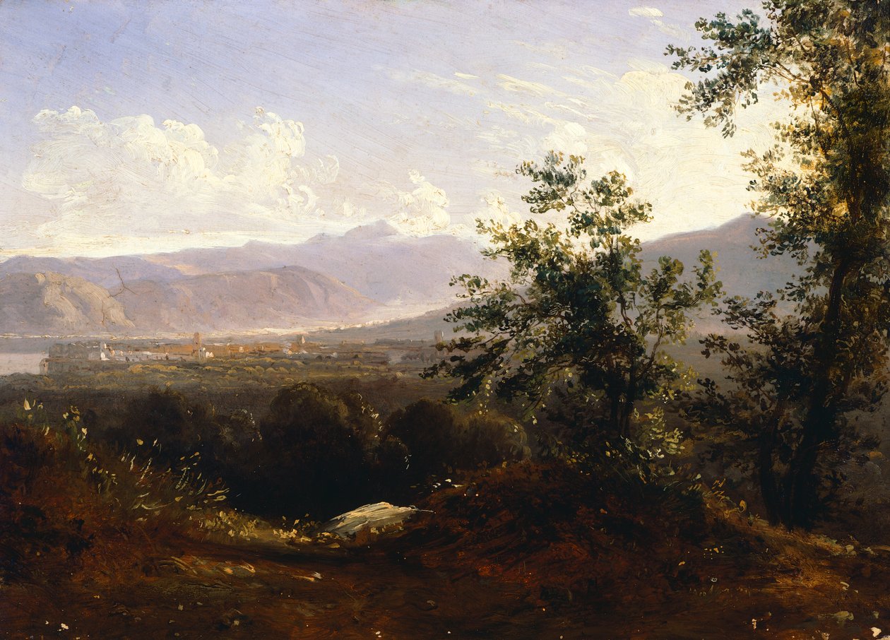 Utsikt over Sorrento fra Kapp (olje på lerret) av Anton Sminck Pitloo