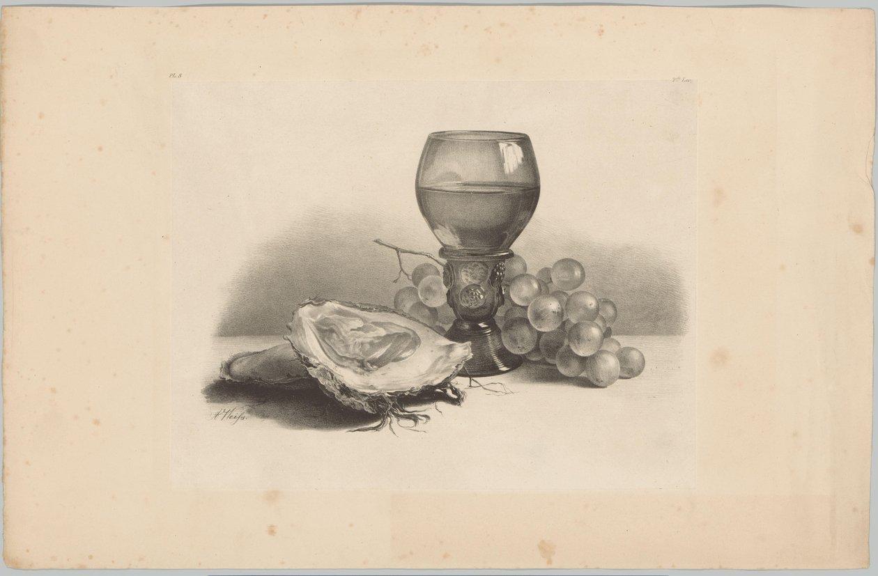 Stilleben med glass, østers og druer Flower and Fruit Studies (...) 3. episode (serietittel) av Anton Weiss