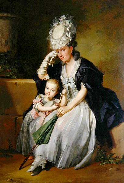 Kunstnerens andre kone og sønn av Anton Wilhelm Tischbein