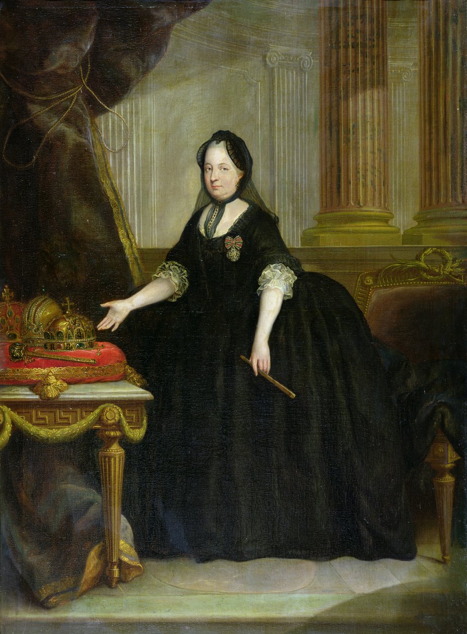 Maria Theresa (1717-80) keiserinne av Østerrike (olje på lerret) av Anton von (attr. to) Maron
