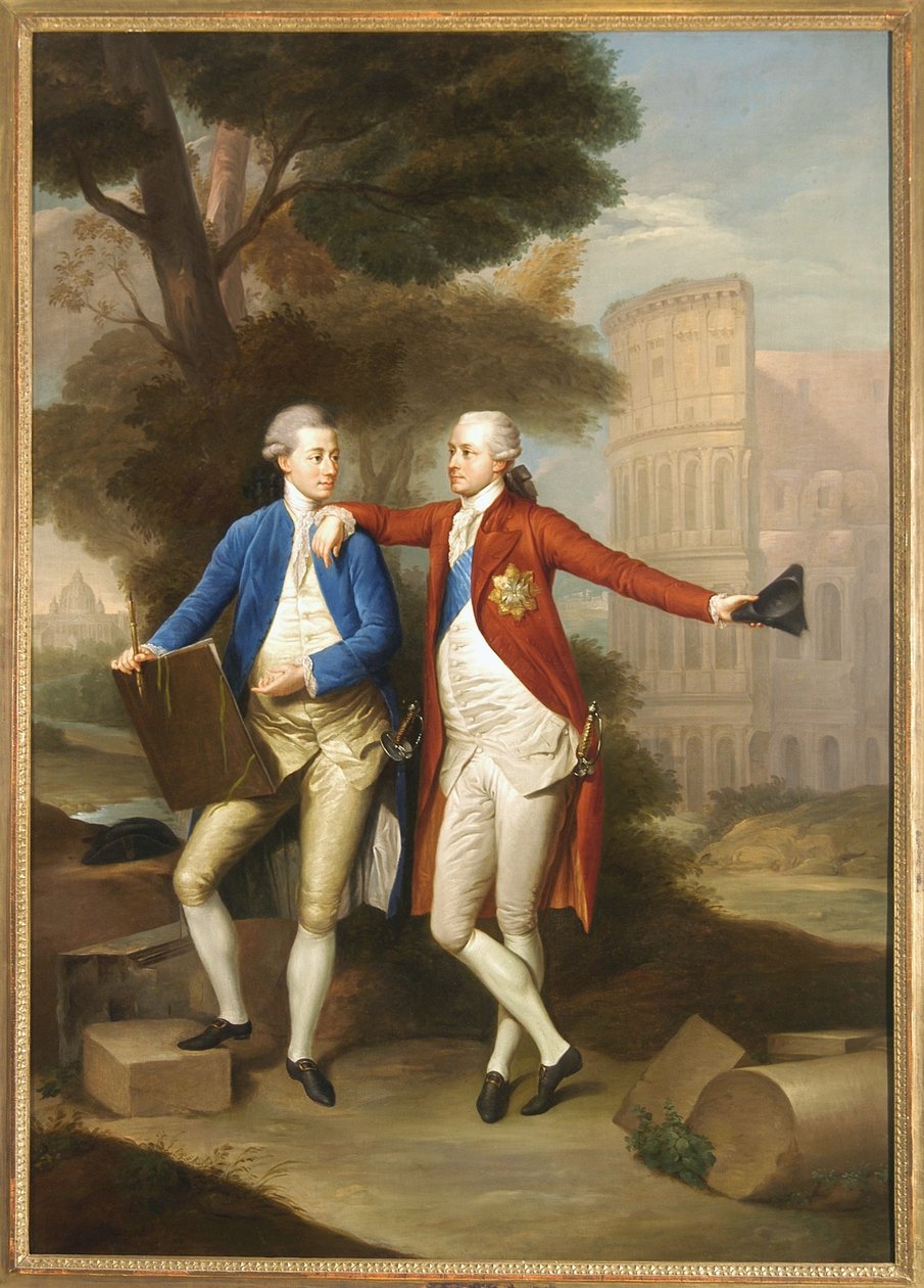 Grevene Franciszek og Kazimierz Rzewuski i Roma, 1772 av Anton von Maron