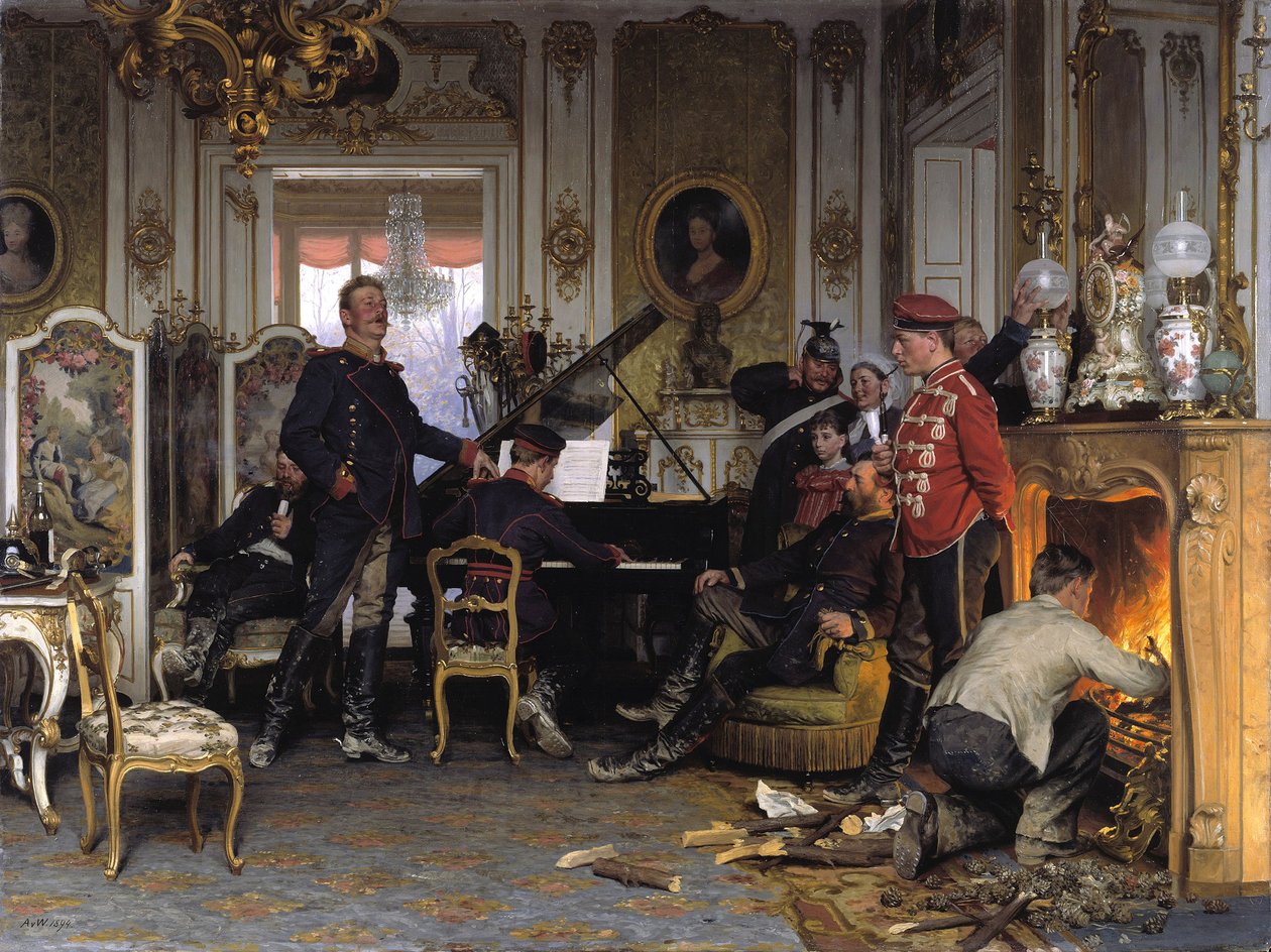 I troppekvarteret utenfor Paris, 1894 av Anton Alexander von Werner