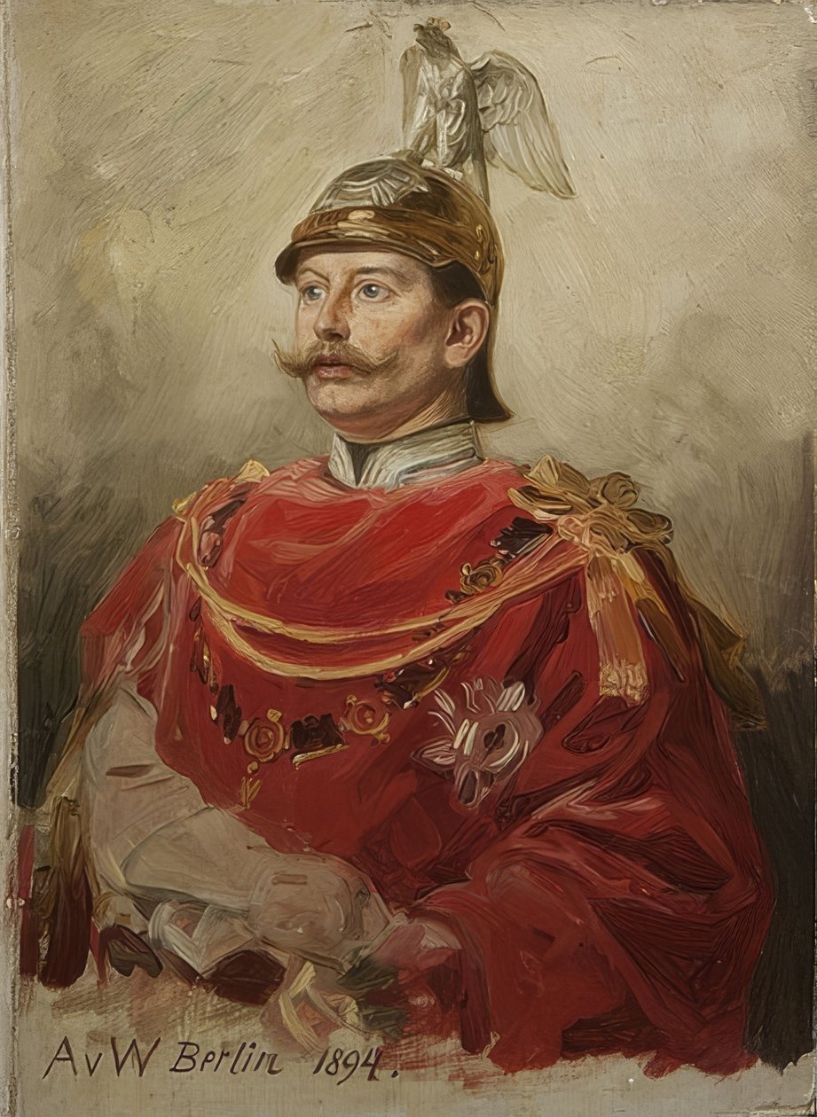 Portrett av Wilhelm II (1859-1941), keiser av Tyskland og konge av Preussen. 1894 av Anton Alexander von Werner