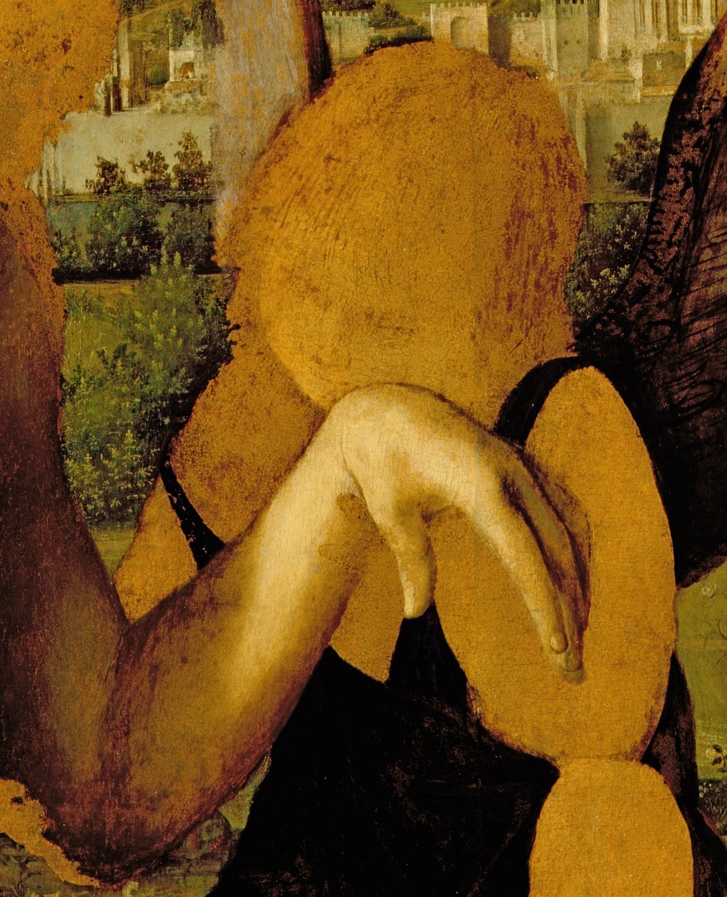 Kristus støttet av tre engler (detalj av 60385) av Antonello da Messina