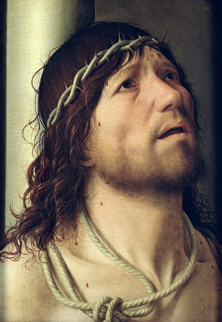 Kristus ved søylen, ca. 1475 (olje på panel) (detalj) av Antonello da Messina