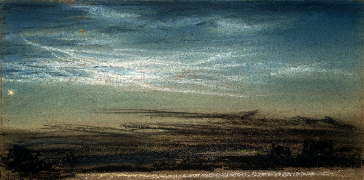 Solnedgang og nattlys sky, 6. juli 1885 av Frederick (attr. to) Barnard