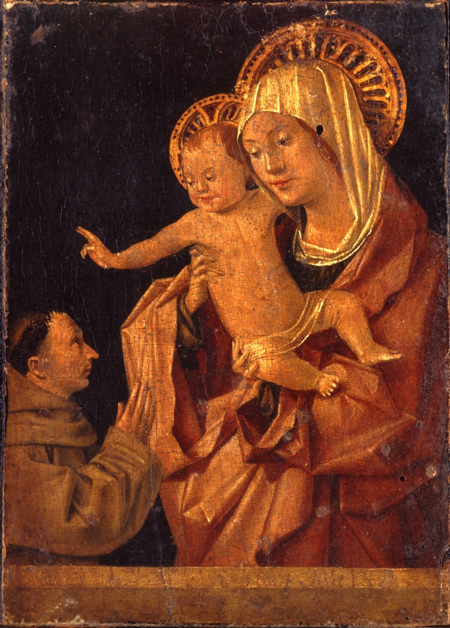 Madonnaen og barnet med en fransiskanermunk i tilbedelse av Antonello da Messina