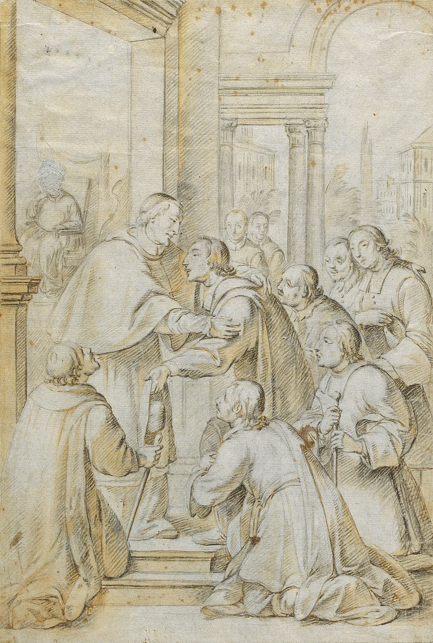 Saint Bruno møter biskop Hugh av Köln av Antoni Viladomat