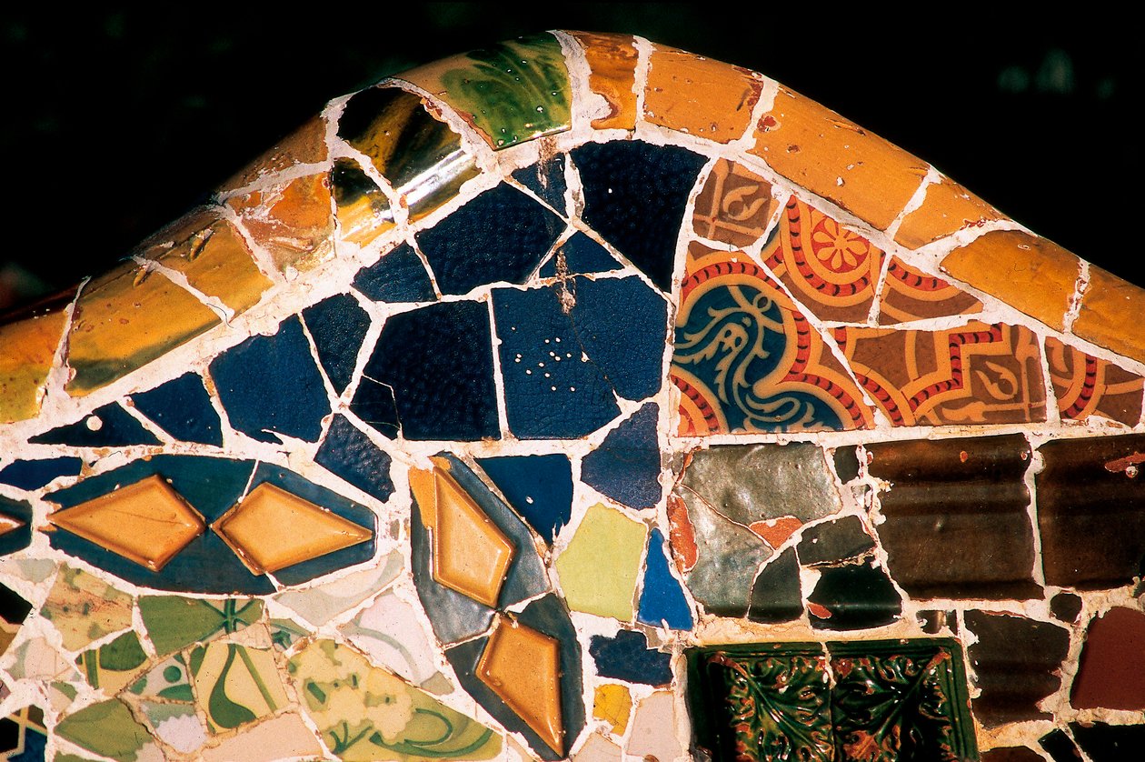Park Güell, Barcelona, detalj av Antoni Gaudi