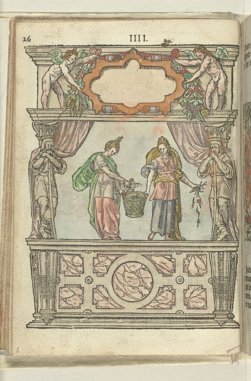 Scene med Hebe og Voluptas, 1578 av Antoni van Leest