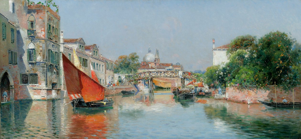 En venetiansk kanal av Antonio Reyna Manescau