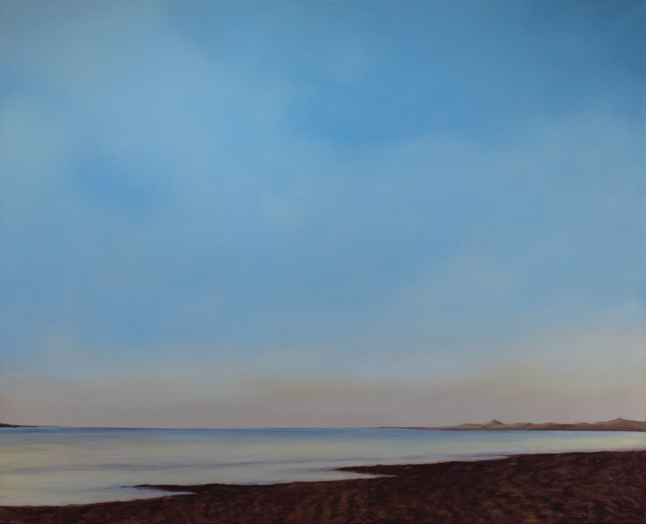 Instow Beach, Tide going out, ca. 2008 (olje på lerret) av Antonia Myatt