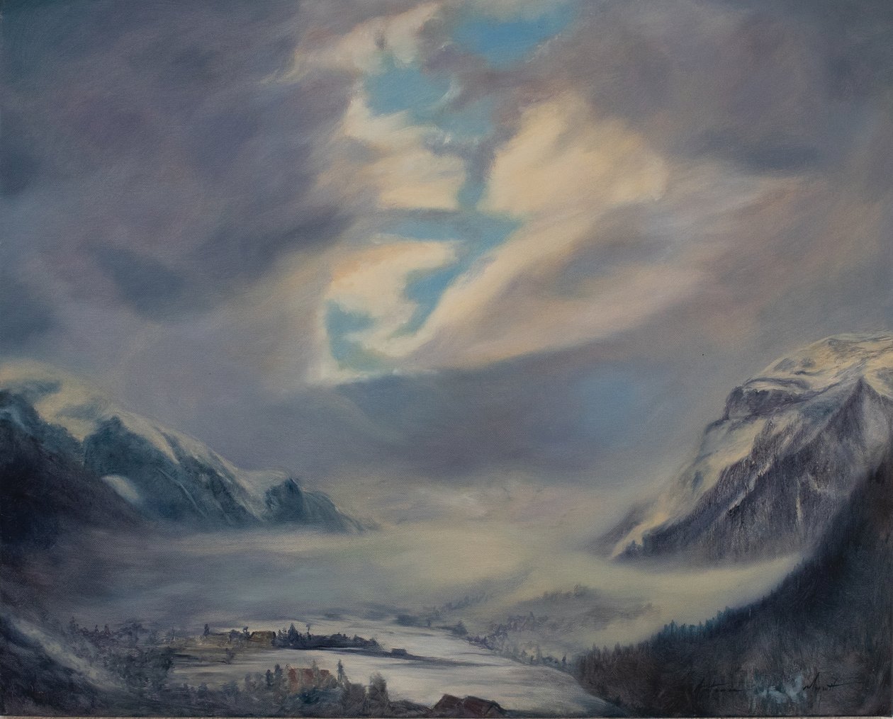 Mountains of Switzerland, 2011 (olje på lerret) av Antonia Myatt