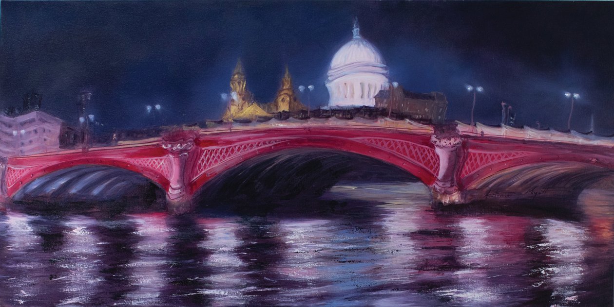 St Paul's, Blackfriars Bridge, 2013 (olje på lerret) av Antonia Myatt