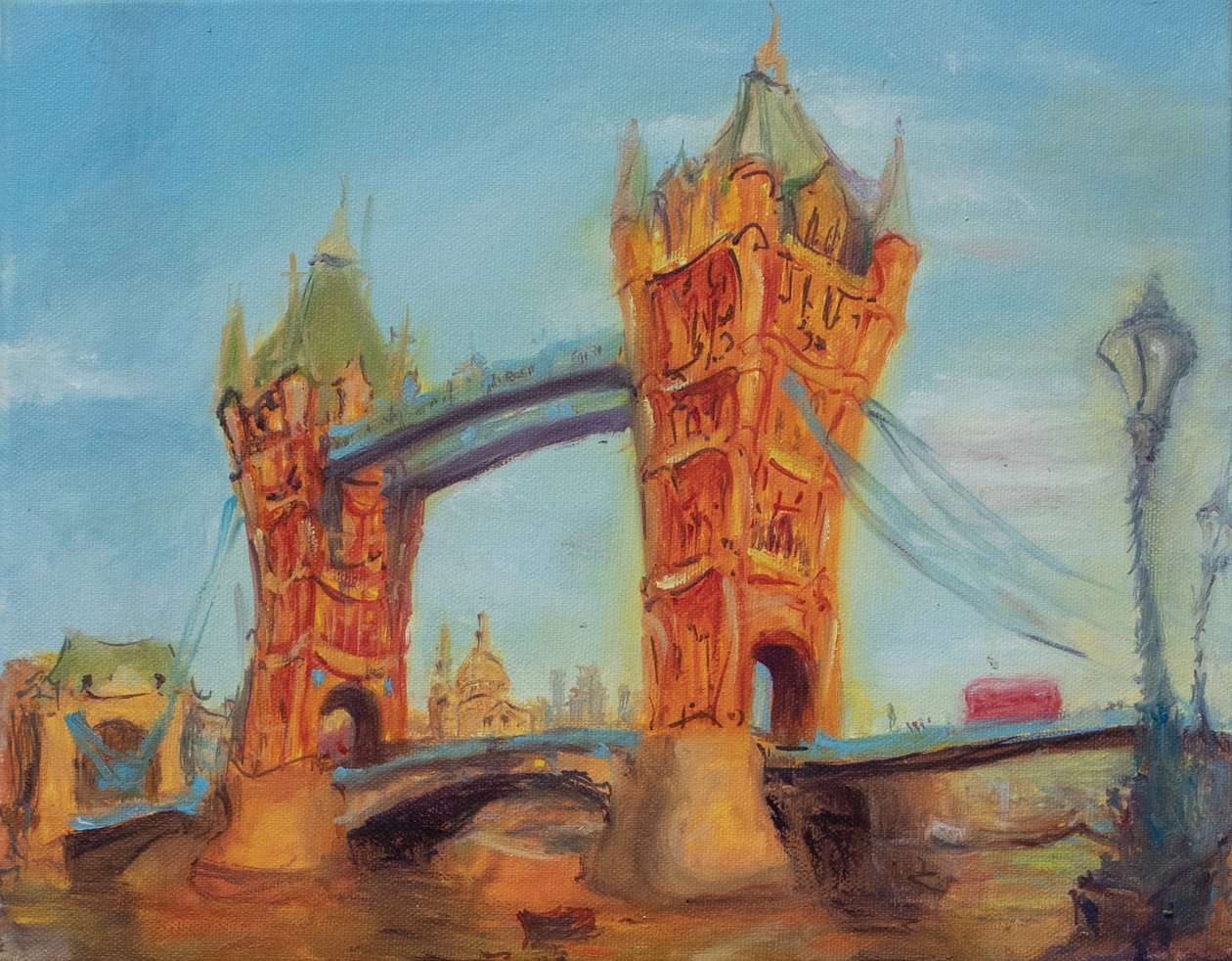Tower bridge, studie, 2019 (olje på lerret) av Antonia Myatt