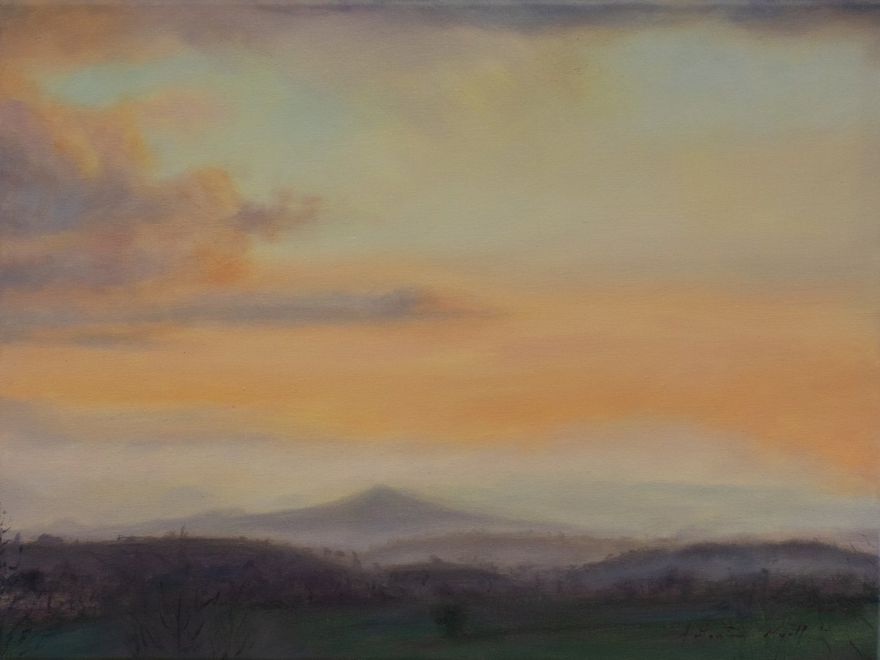 Welsh Mountains, 2022 (olje på lerret) av Antonia Myatt