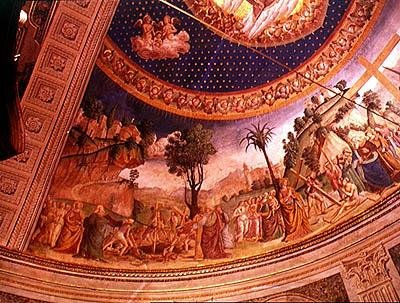 Oppdagelsen av korset. St. Helena graver frem korset og gjenoppliver en død mann av Antoniazzo Romano