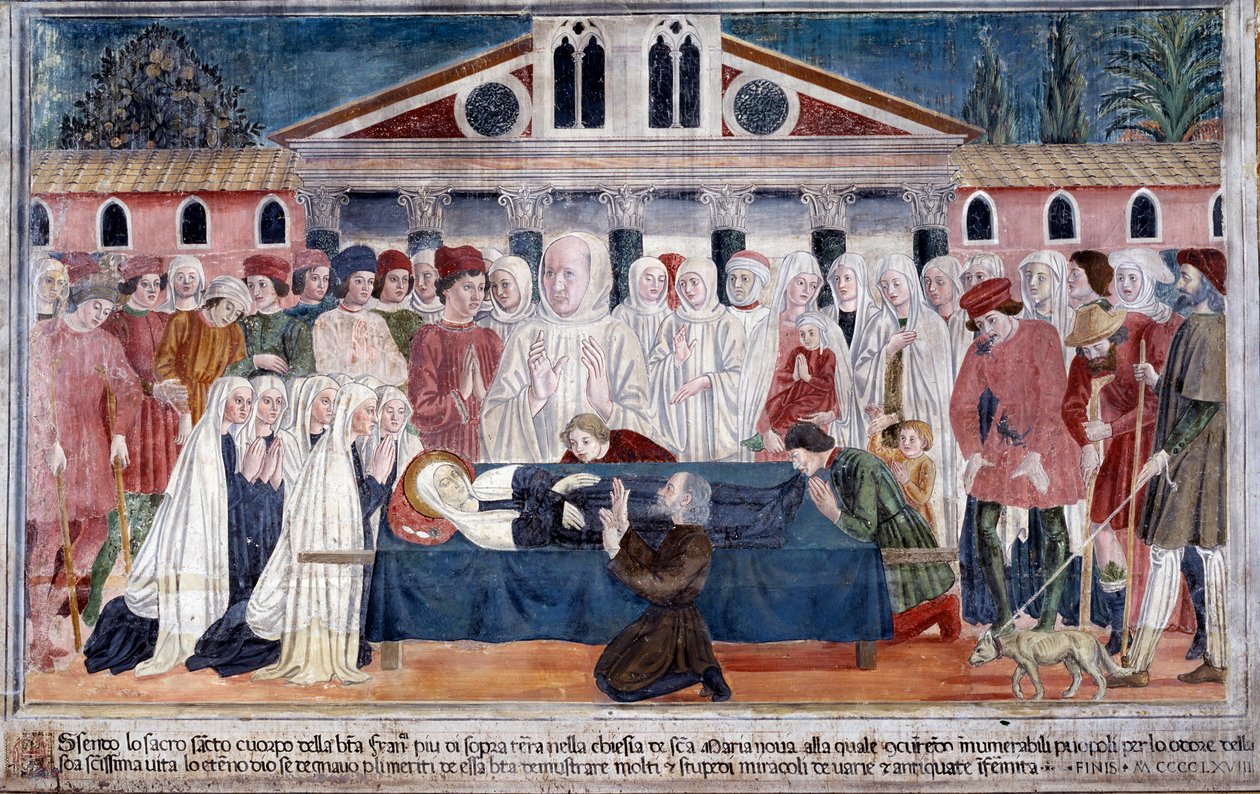 Livet til St. Francesca Romana: Helgenens død (Fresco av Antoniazzo Romano
