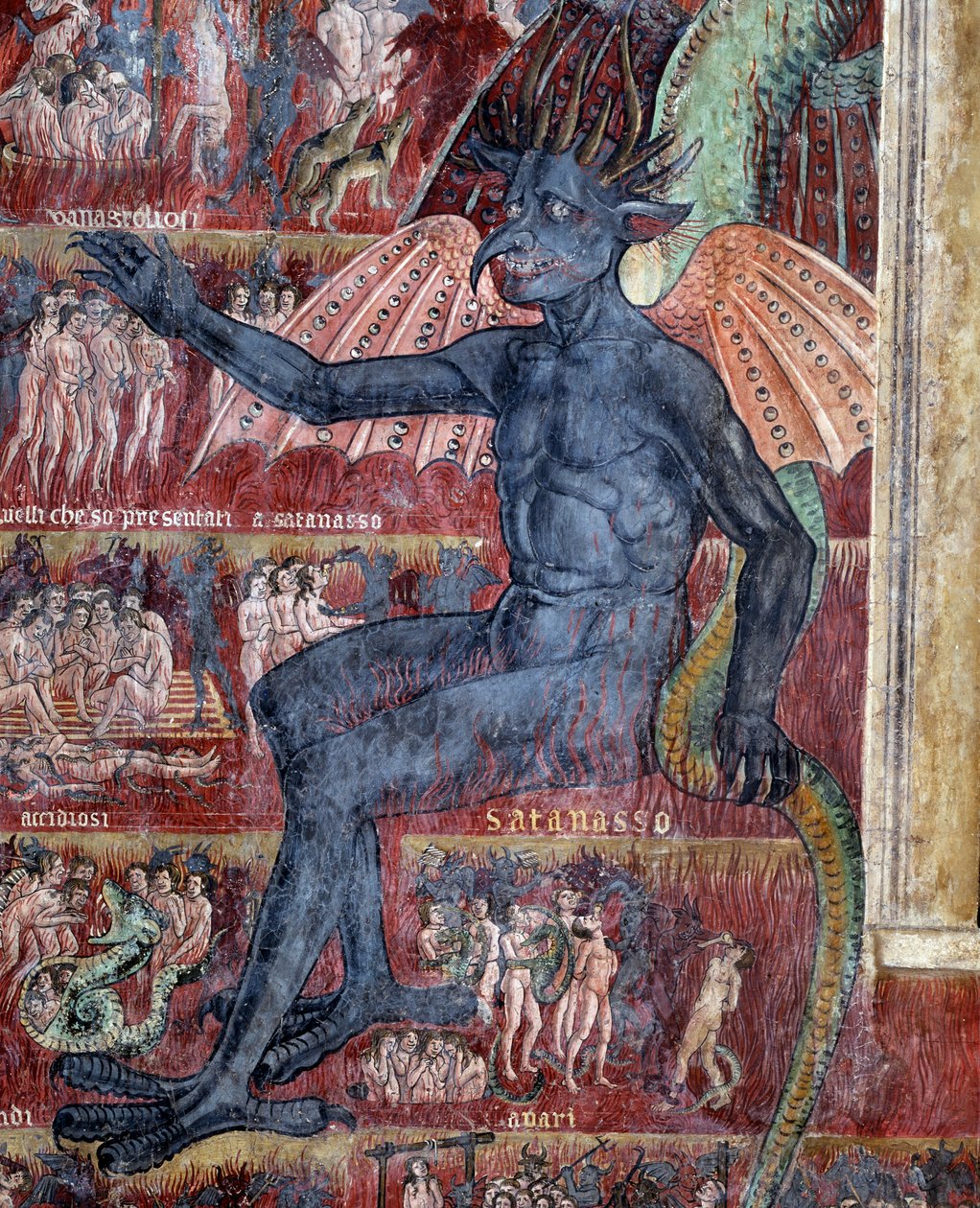 Djevelen i helvete, detalj (Fresco av Antoniazzo Romano