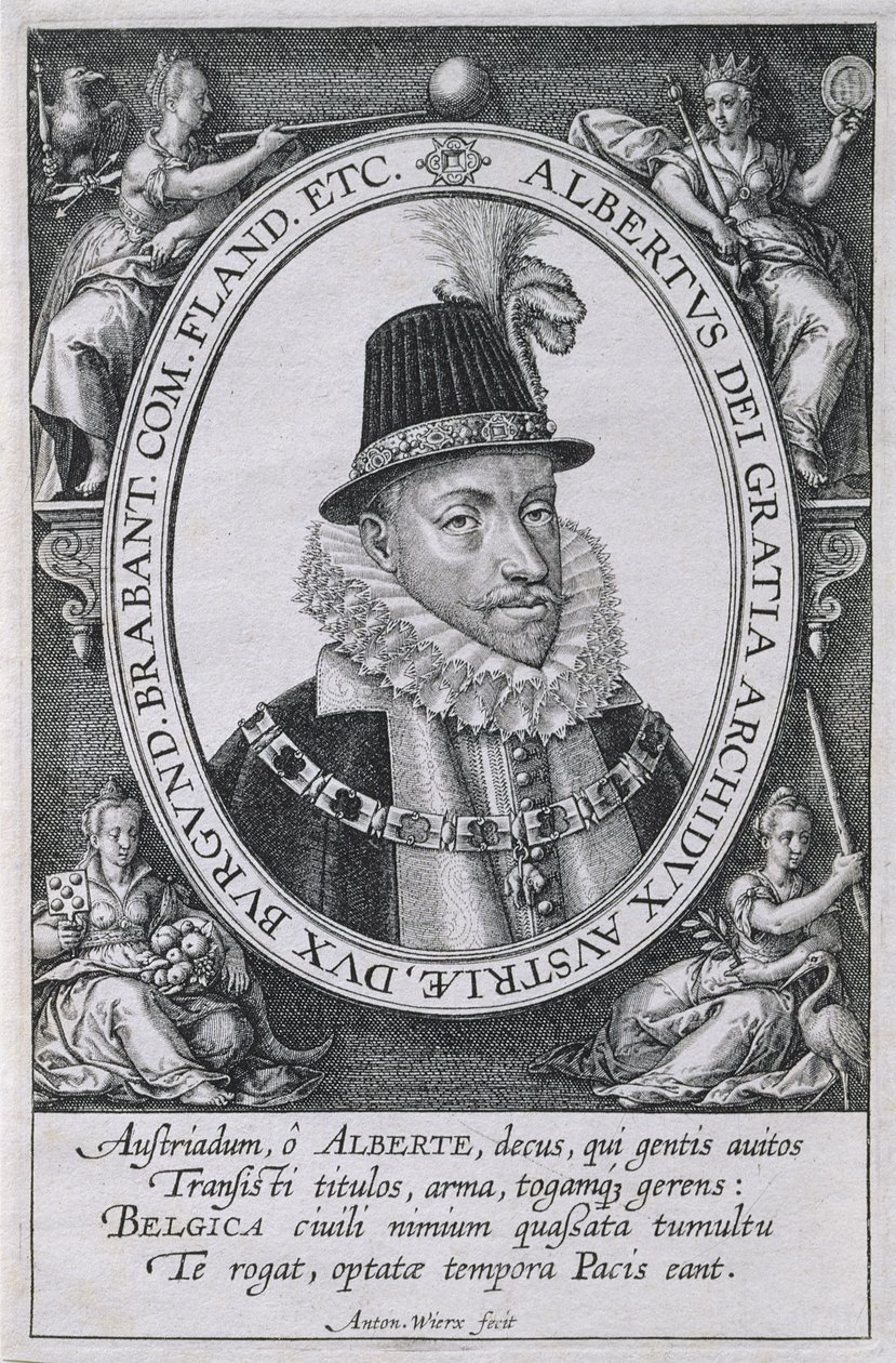Portrett av Albert, erkehertug av Østerrike (1559-1621) av Antonie Wierix