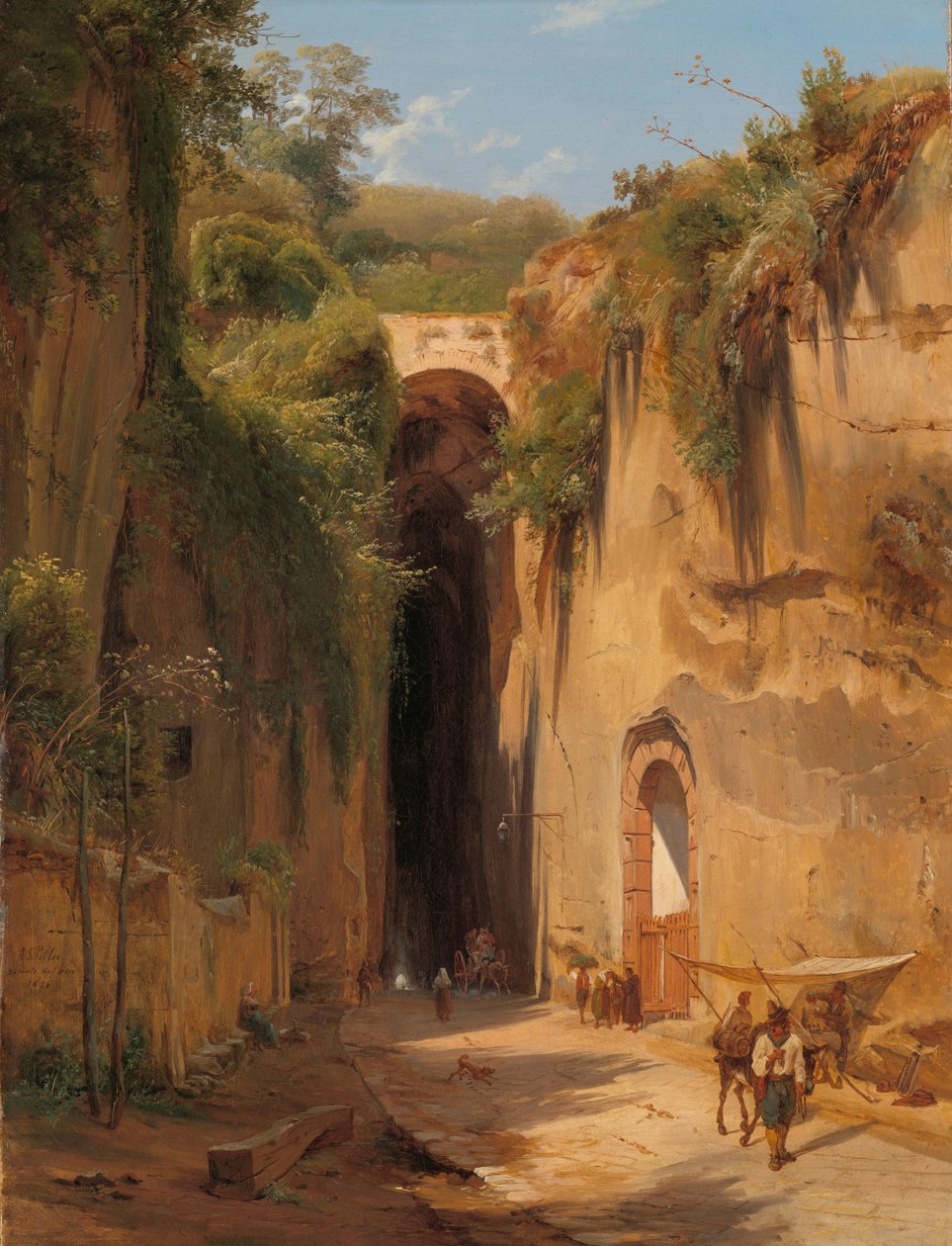 Grotten til Posillipo i Napoli Posillipo-hulen nær Napoli av Antonie Sminck Pitloo