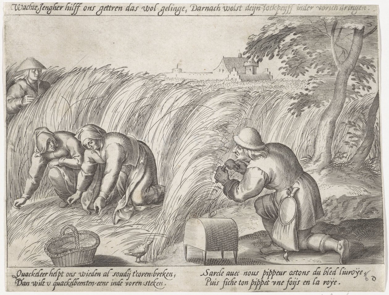 Luke på jorden Dyrking av korn (serietittel) av Antonie Wierix (II) (possibly)