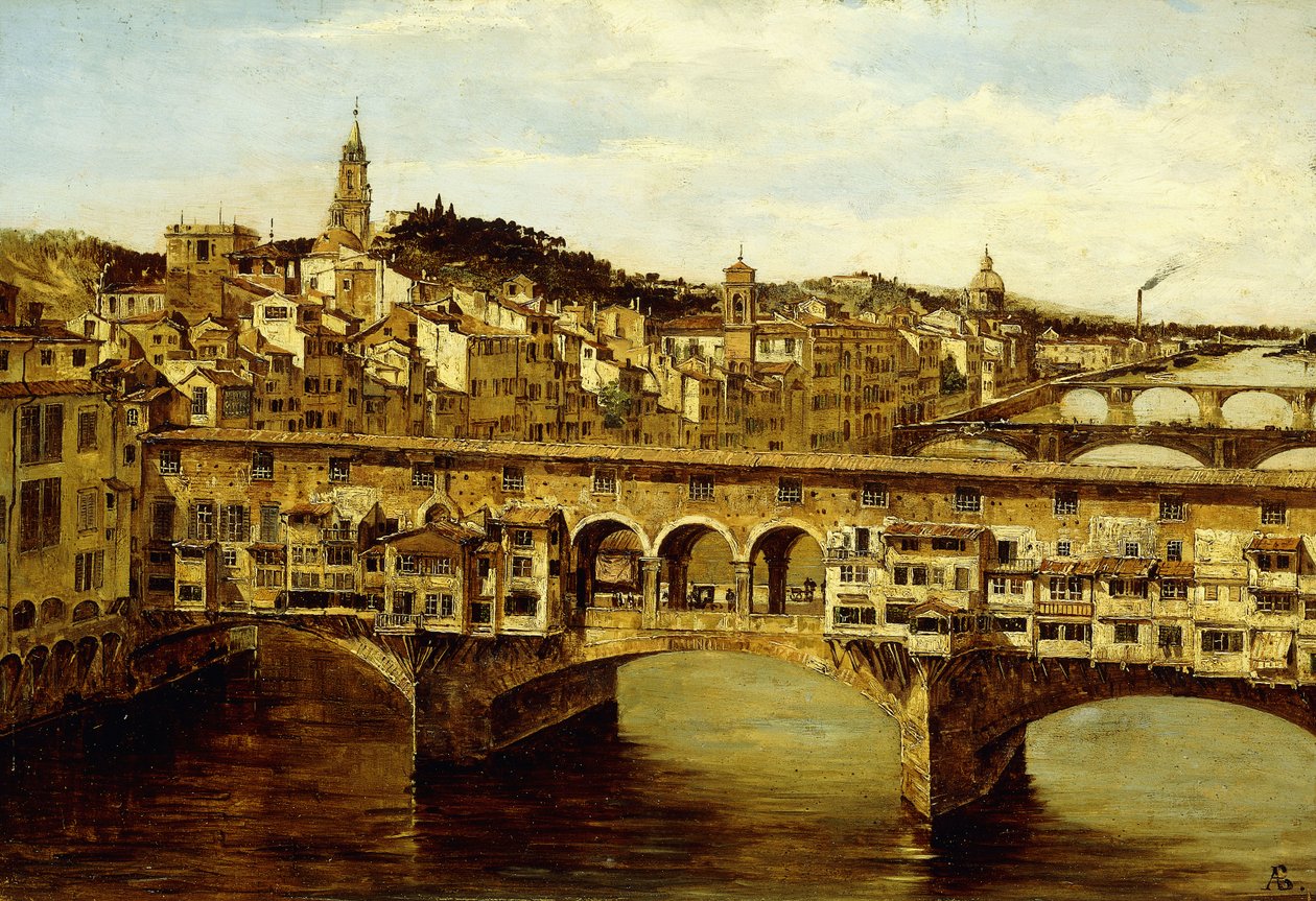 Utsikt over Ponte Vecchio, Firenze, av Antonietta Brandeis