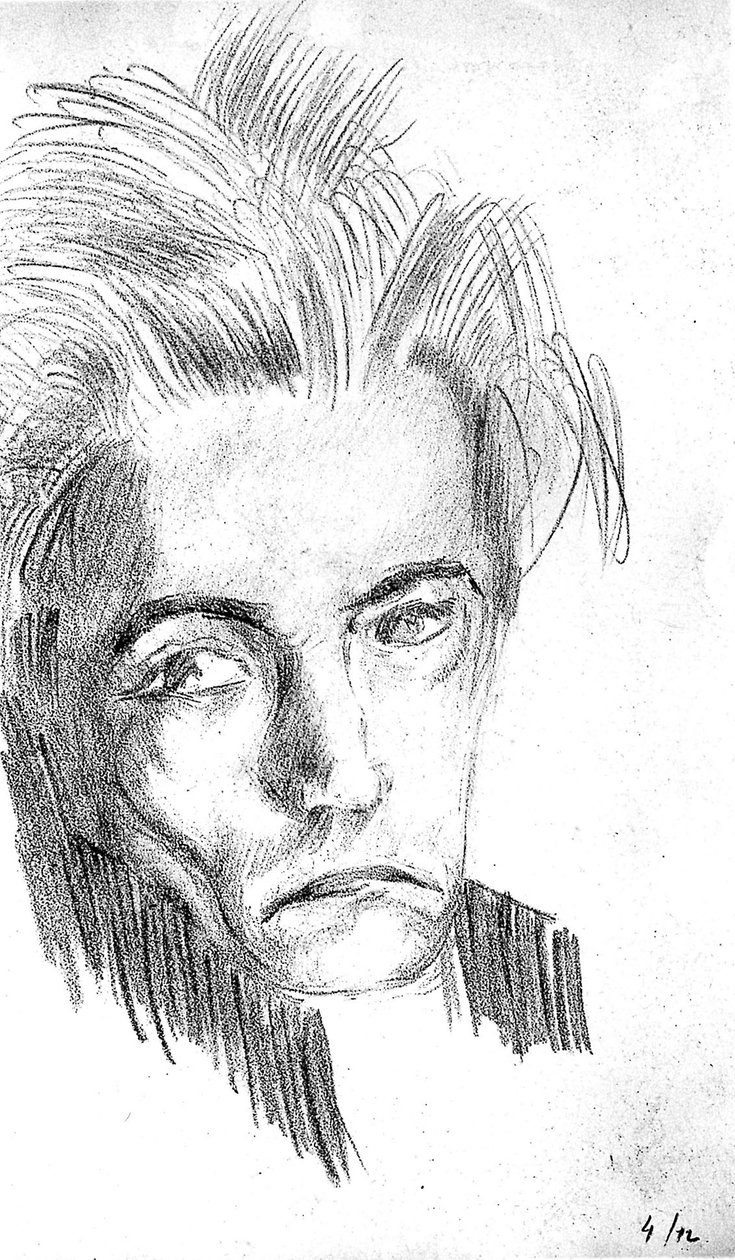 Selvportrett (lito) av Antonin Artaud