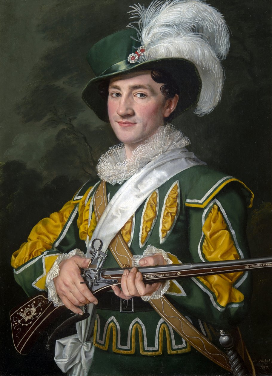 Alois Jelen (1801-1857) som Max i operaen Der Freischuetz av Carl Maria von Weber (1786-1826) - Antonin Machek (1775-1844). Olje på lerret av Antonin Machek