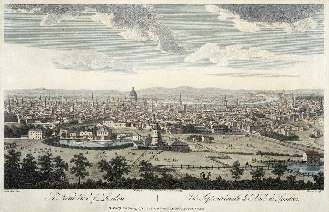 A North View of London, plate 3 fra 