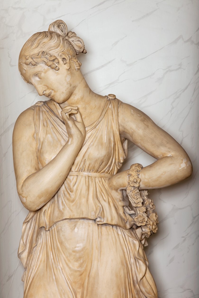 Danser med fingeren på haken (gips) (detalj) (se også 698750) av Antonio Canova