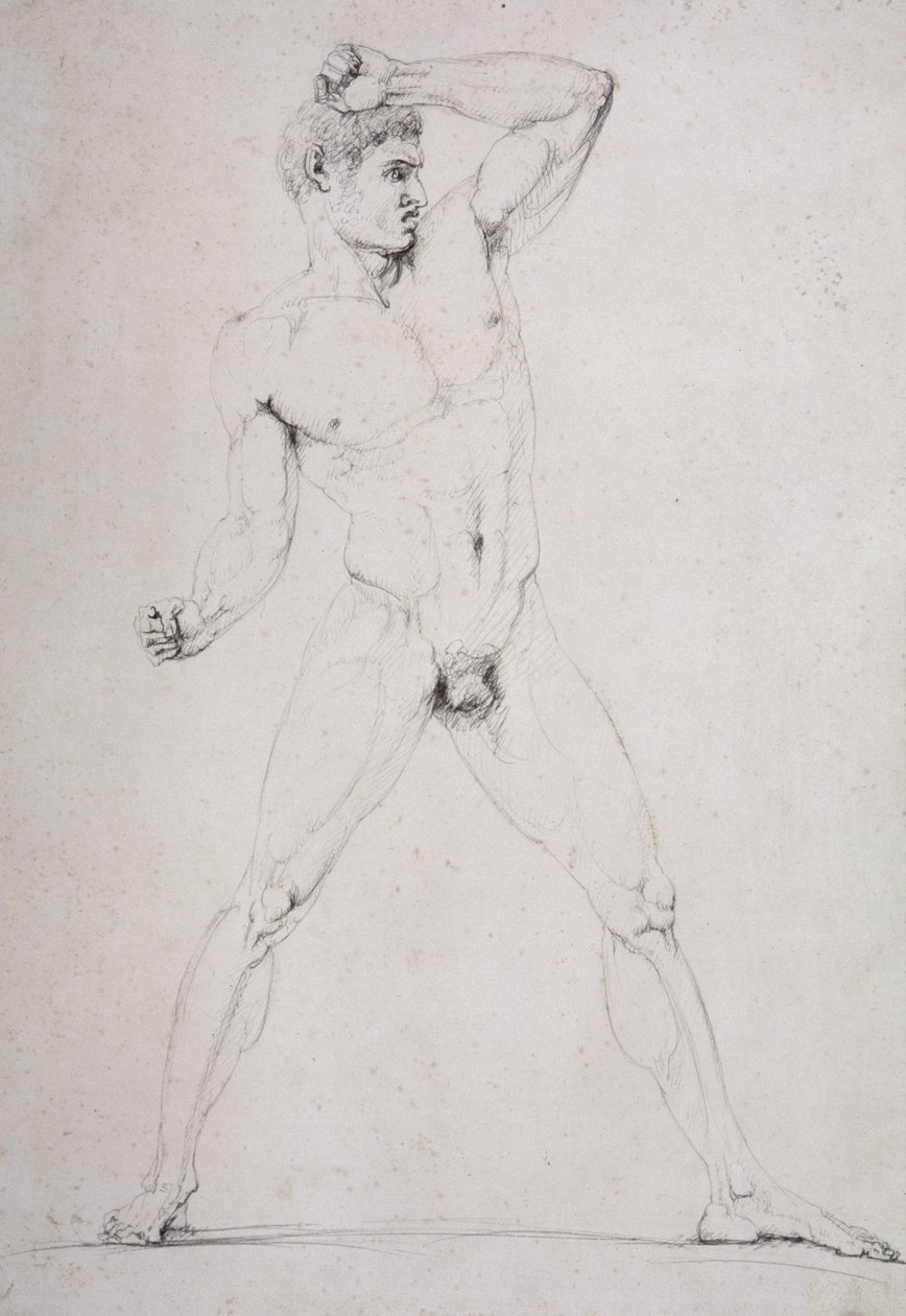 Male Nude, Cougars of Durazzo, fra Pausanias beskrivelse av Nemean Games i hans reiserute til Hellas av Antonio Canova