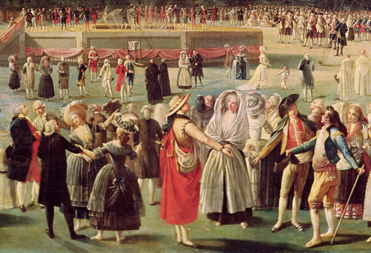The Ascent of the Montgolfier Balloon at Aranjuez, ca. 1764 (detalj av 38558) av Antonio Carnicero