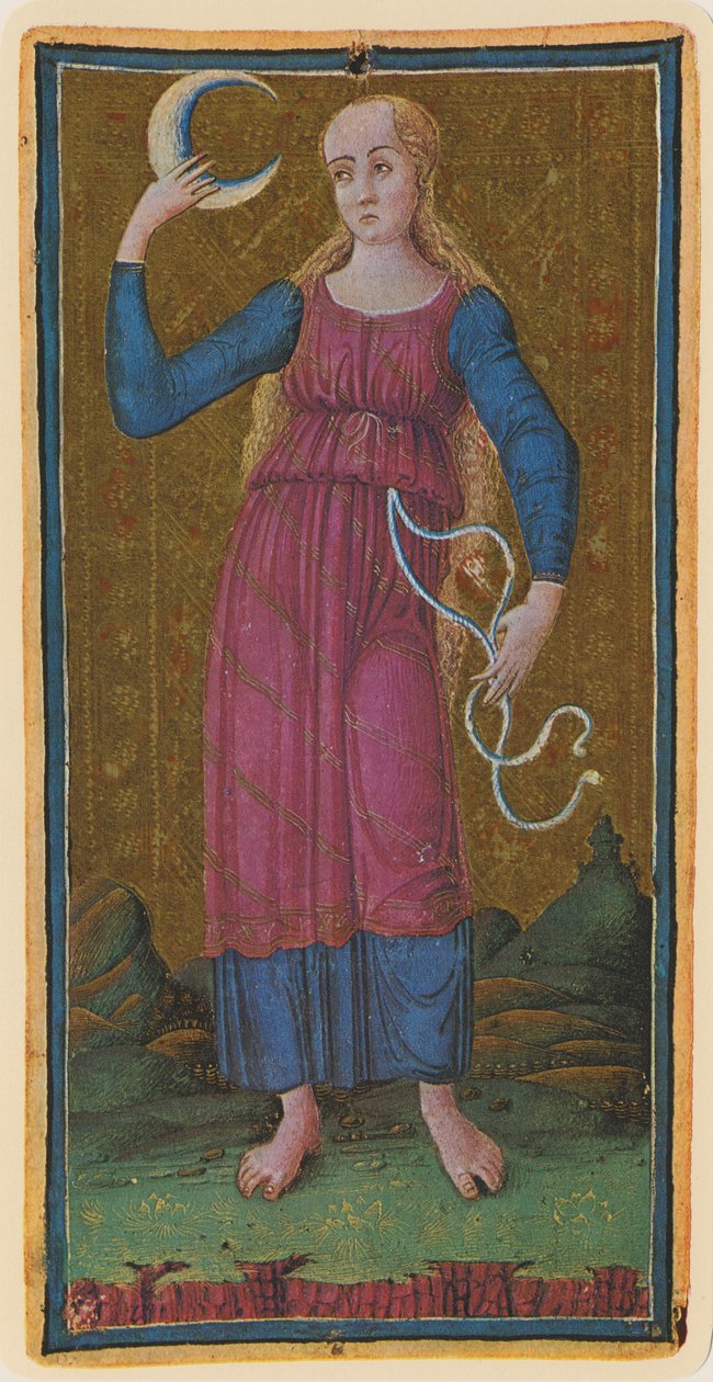 Månen, faksimile av et tarotkort fra 