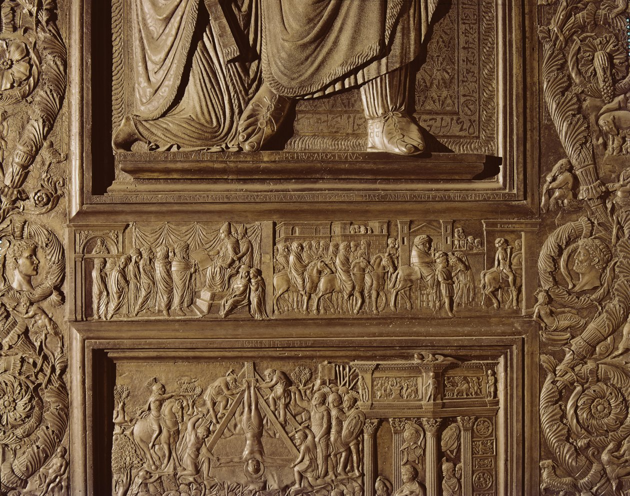 Detalj fra den sentrale døren til basilikaen, dekorert 1439-45 (bronse) (se også 247330-247337) av Antonio Filarete