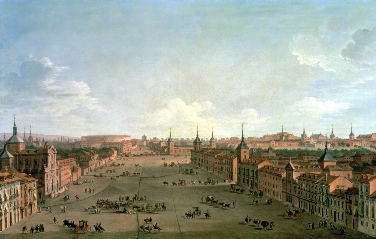 En utsikt over Calle de Alcala, Madrid, ca. 1750 av Antonio Joli
