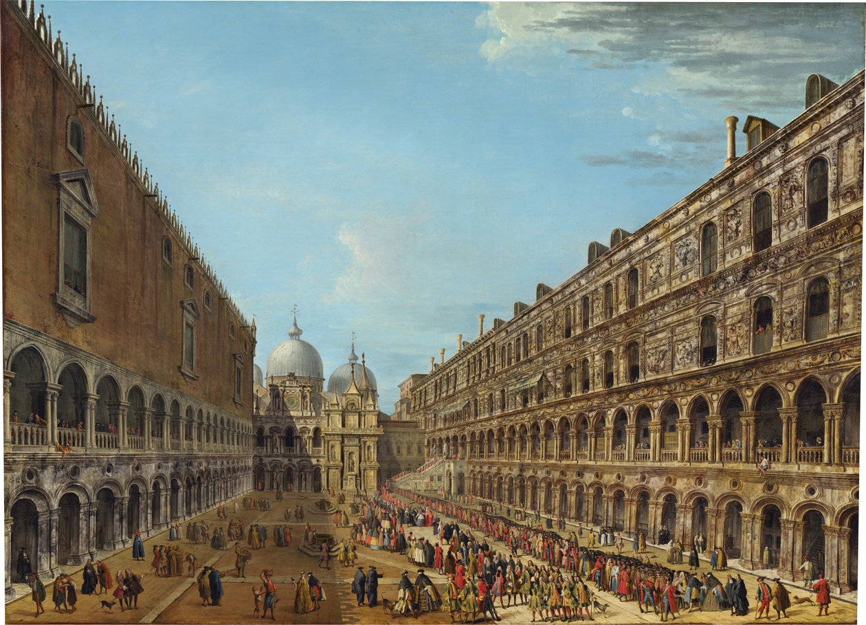 Avgangen til Nuncio Stoppani fra Dogepalasset etter sitt publikum 18. april 1741 av Antonio Joli