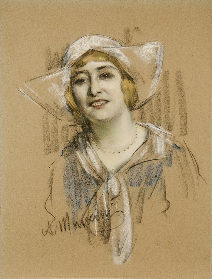 Portrett av en dame av Antonio Mancini