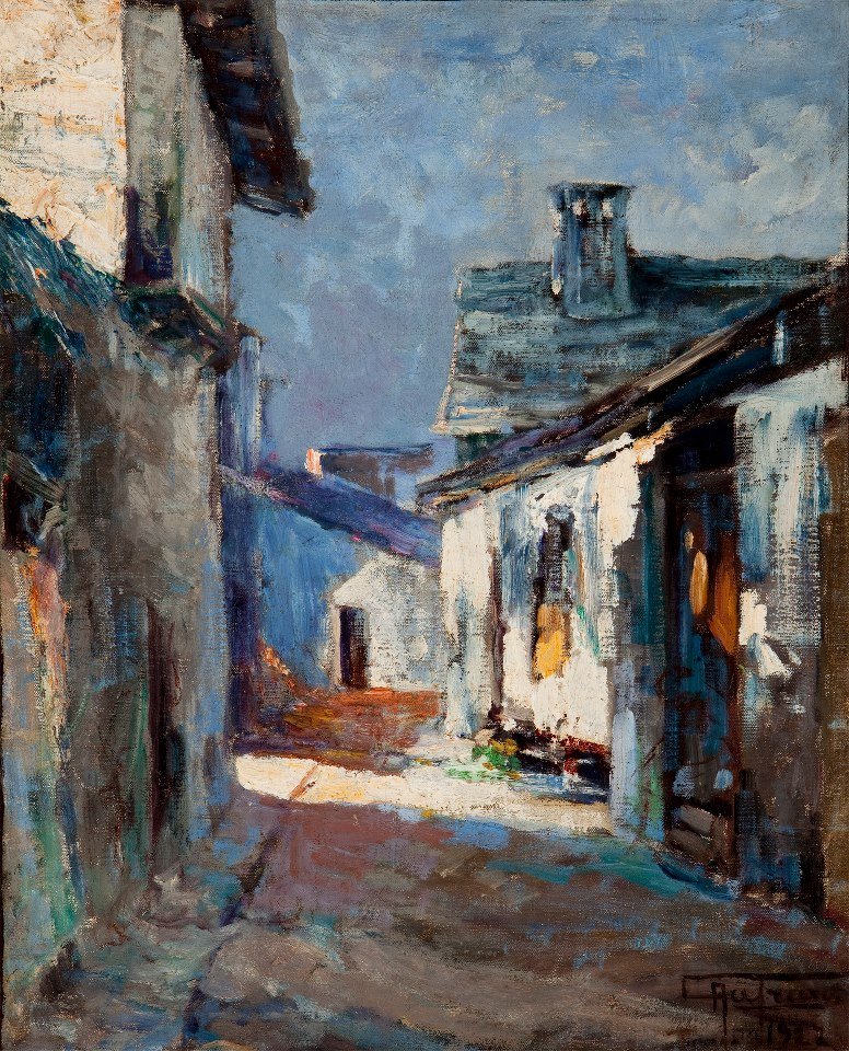 gamle hus landskap av Antonio Parreiras