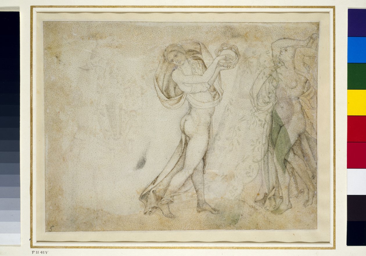 Verso: To Bacchantes (penn og indisk blekk på papir) av Antonio Pisanello